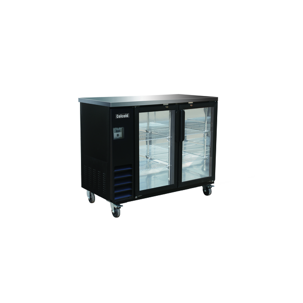 Celcold CBB48G 2 Glass Door Back Bar Cooler, Black 49"W - [BB1] - Celcold - - Refrigeration | Purchase online at RYCO Kitchenworks