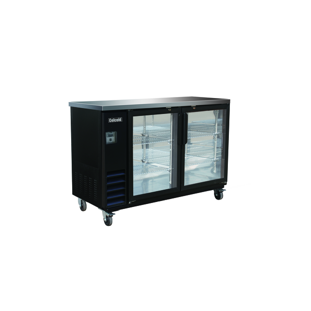 Celcold CBB60G 2 Glass Door Back Bar Cooler, Black 60.5"W - [BB1] - Celcold - - Refrigeration | Purchase online at RYCO Kitchenworks