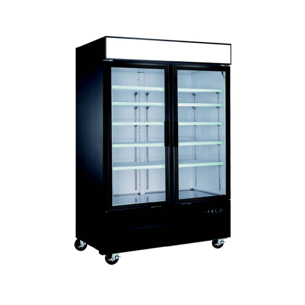 EFI C2-53GDVCX 2 Glass Door Refrigerated Merchandiser Black w/ Casters 54"W - [R2] - EFI Sales Canada - - Refrigeration | Purchase online at RYCO Kitchenworks