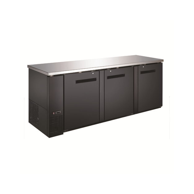 EFI CBBDR3-90CC Back Bar Cooler, 3 Solid Door 90.5"W Black - [BB1] - EFI Sales Canada - - Refrigeration | Purchase online at RYCO Kitchenworks