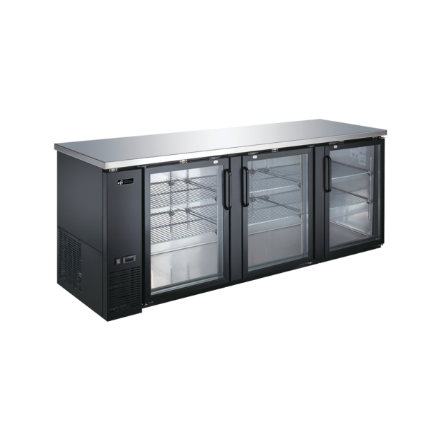 EFI CBBGD3-90CC Back Bar Cooler, 3 Glass Door 90.5"W Black - [BB1] - EFI Sales Canada - - Refrigeration | Purchase online at RYCO Kitchenworks