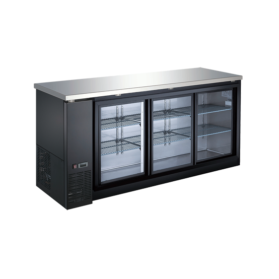 EFI CBBGDS3-72CC Back Bar Cooler, 3 Glass Sliding Door 73"W Black - [BB1] - EFI Sales Canada - - Refrigeration | Purchase online at RYCO Kitchenworks